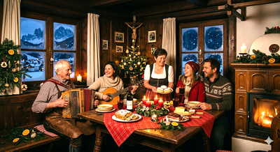 Advent bei den Bergbauern vor malerischer Dolomitenkulisse
