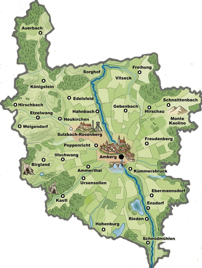 Landkarte Amberg-Sulzbach Landkarte Amberg-Sulzbach